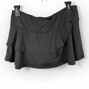 Bolle Womens XL High Performance Pleated Layered Skort Black Golf Tennis Sporty